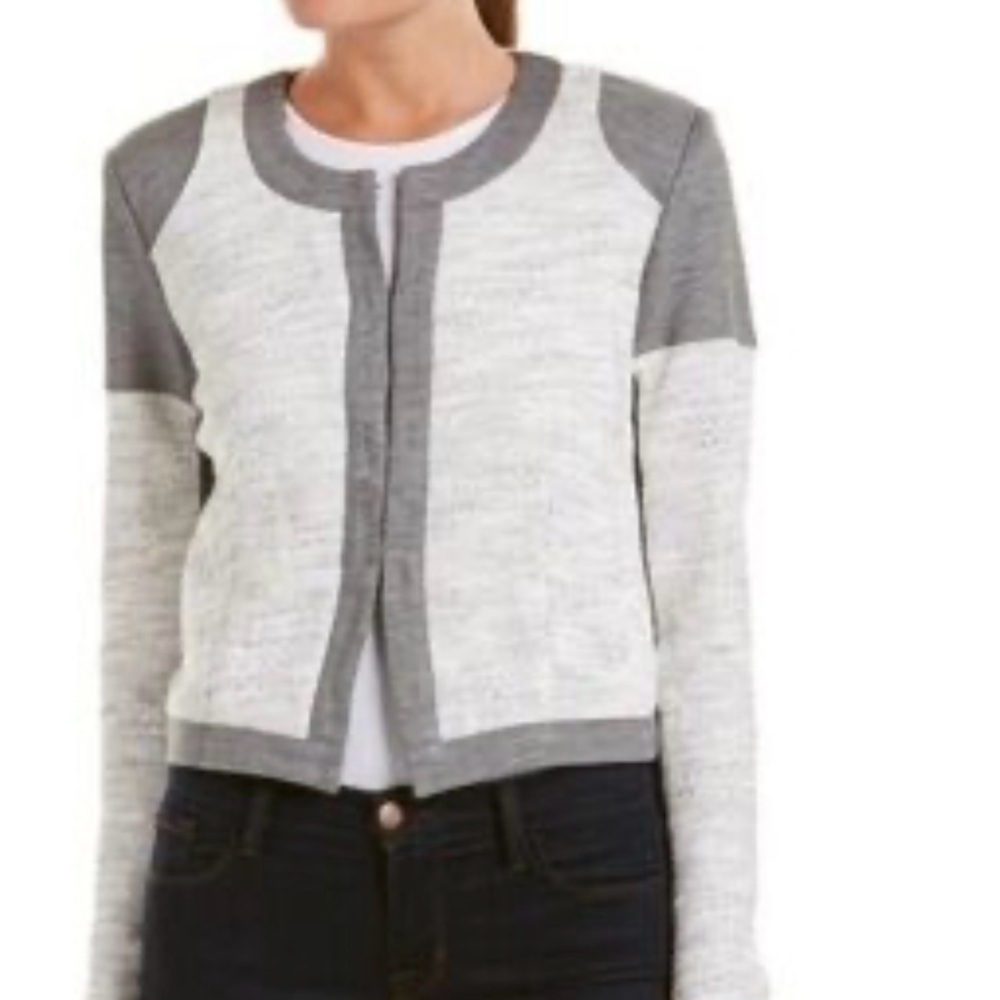 CAbi Charcoal and Gray Casual Cropped Blazer Size M